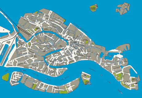 Map of Venice and Venice Lagoon Click on the map to enlarge the image